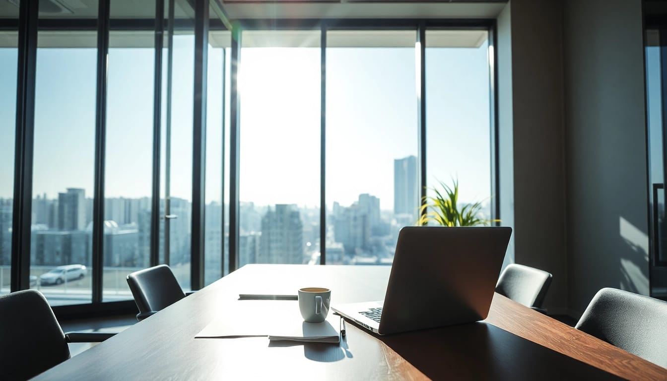Headhunter Hannover arbeiten in einem modernen Büro mit Tageslicht.