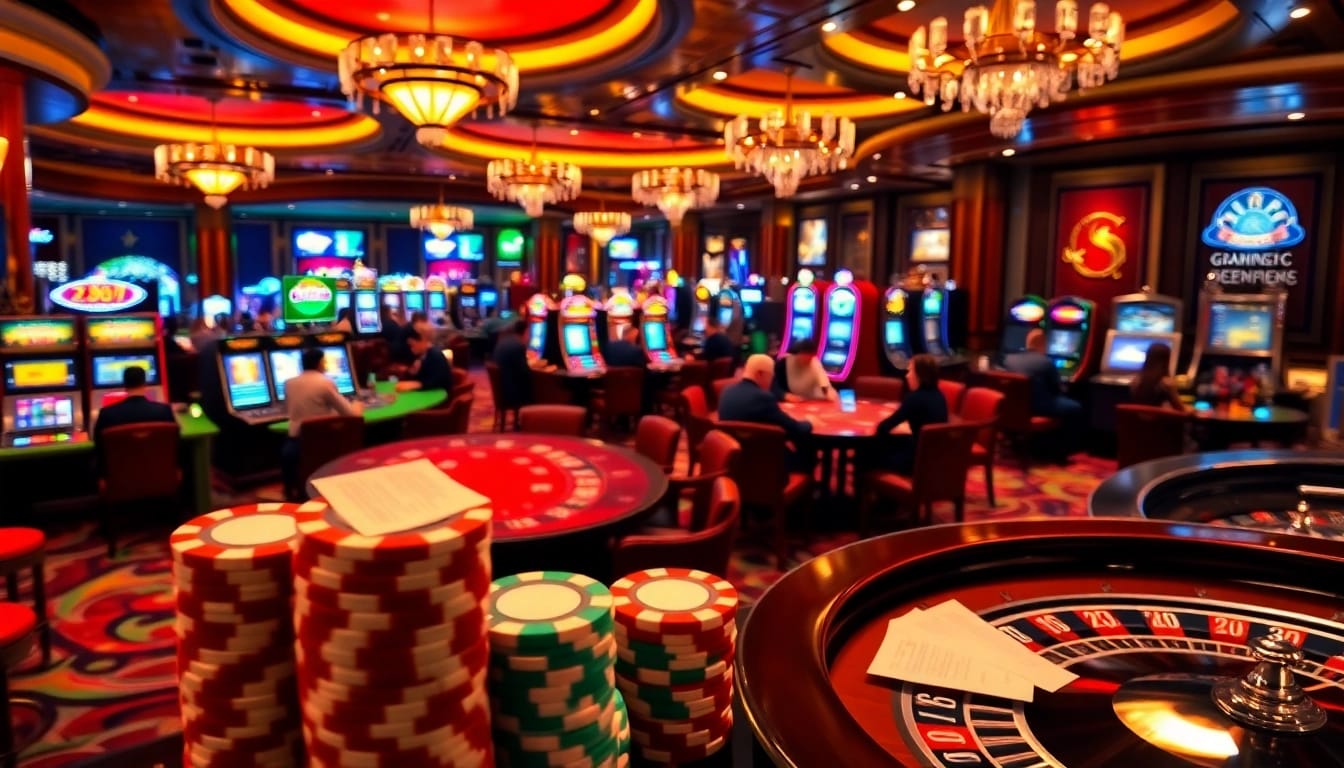 Engaging players at 789f casino, showcasing poker chips and dynamic gambling tables.