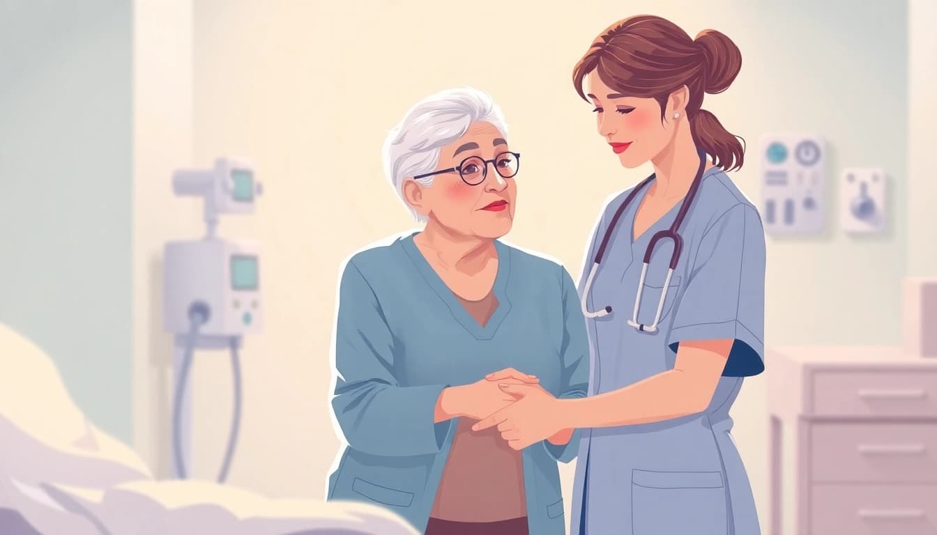Helping elderly individuals by pflegedienst gründen with compassion and care in a warm environment.
