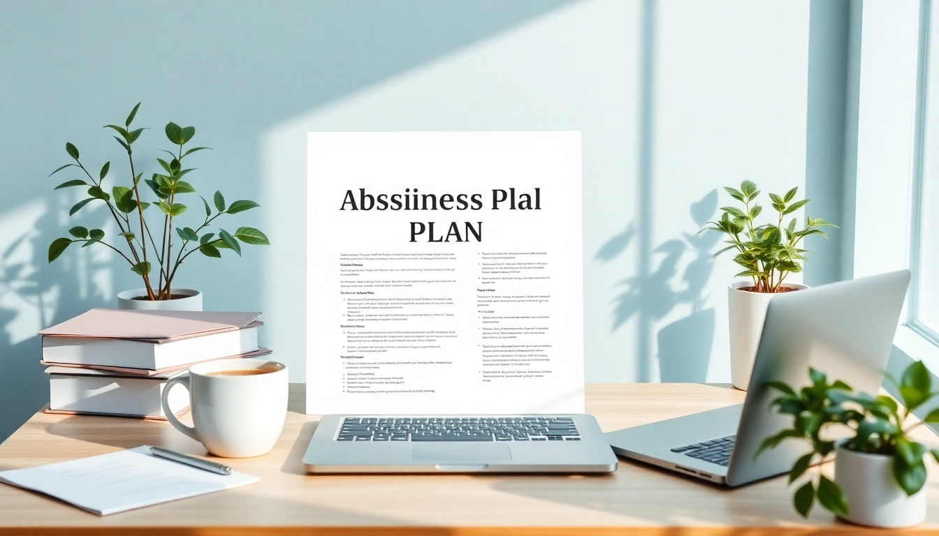 Create a detailed businessplan ambulanter pflegedienst with necessary financial forecasts and market analysis on a workspace desk.
