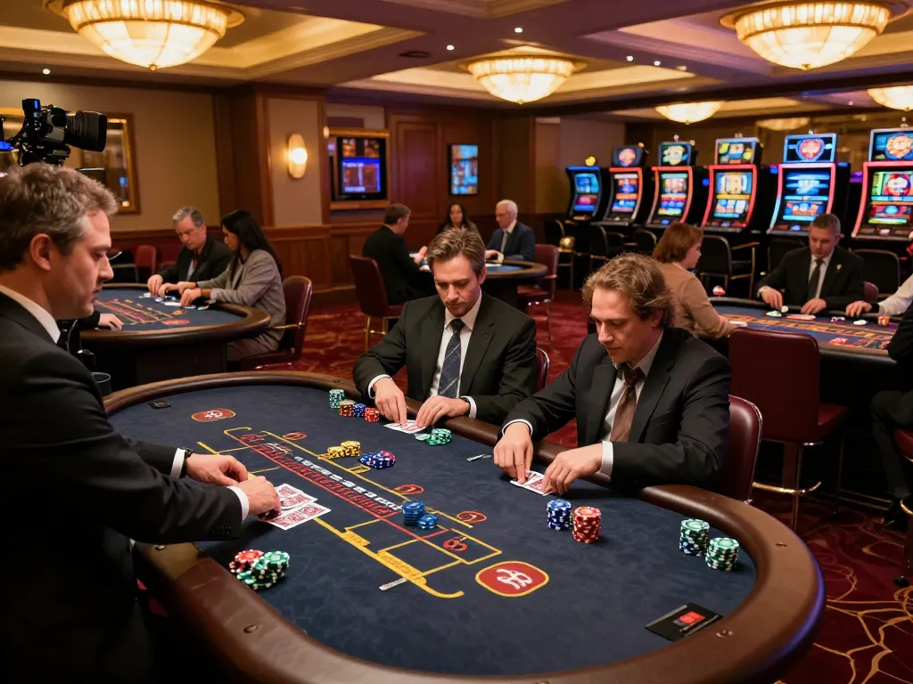 Players engaging in a thrilling blackjack game at VA88 casino with vibrant chip stacks