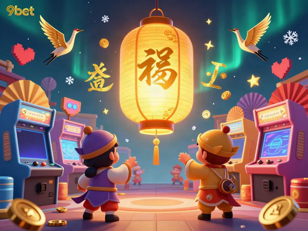 Experience the magic of 9bet with vibrant casino spirits and game elements from this energetic 3D illustration.