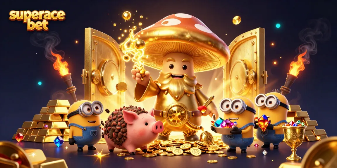 Experience wins at superace bet with a wizard, treasures, and magic in a captivating 3D scene.