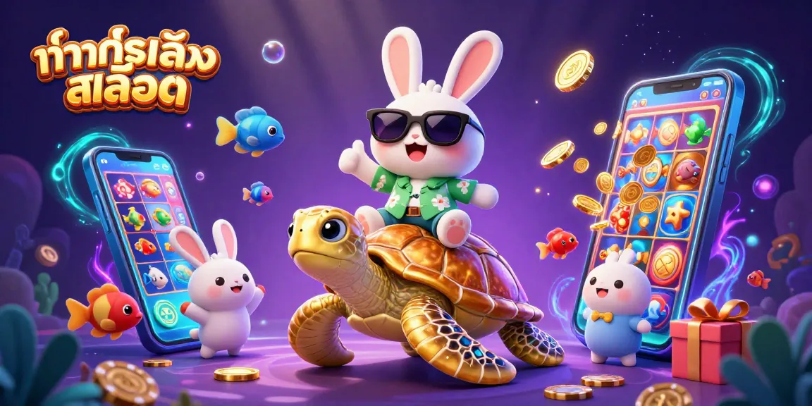 Experience ทดลองเล่นสล็อต with colorful slot games, vibrant characters, and dynamic gambling elements.