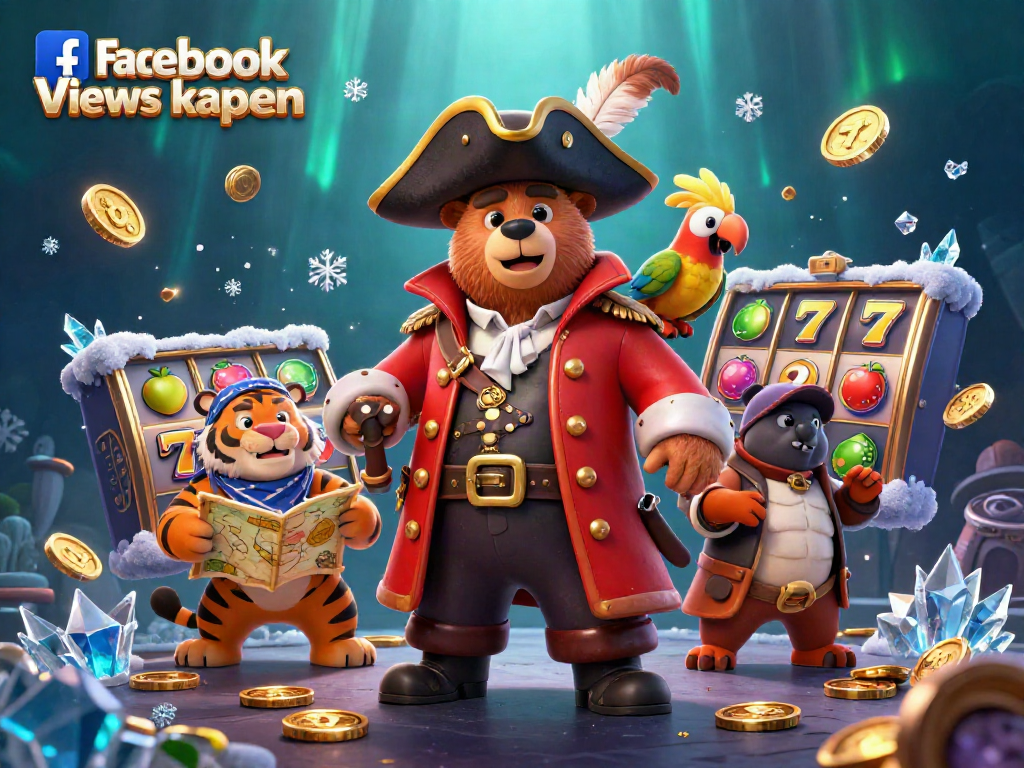 Facebook Views kaufen: Spielautomaten und zufällige Spielautomaten-Symbole füllen die Szene mit Spannung.
