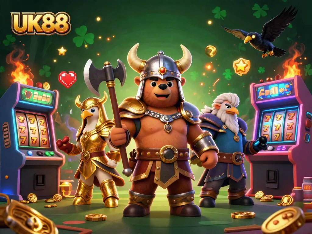 Win big with UK88 in a vibrant, 3D casino world merge of Vikings and gaming concepts.