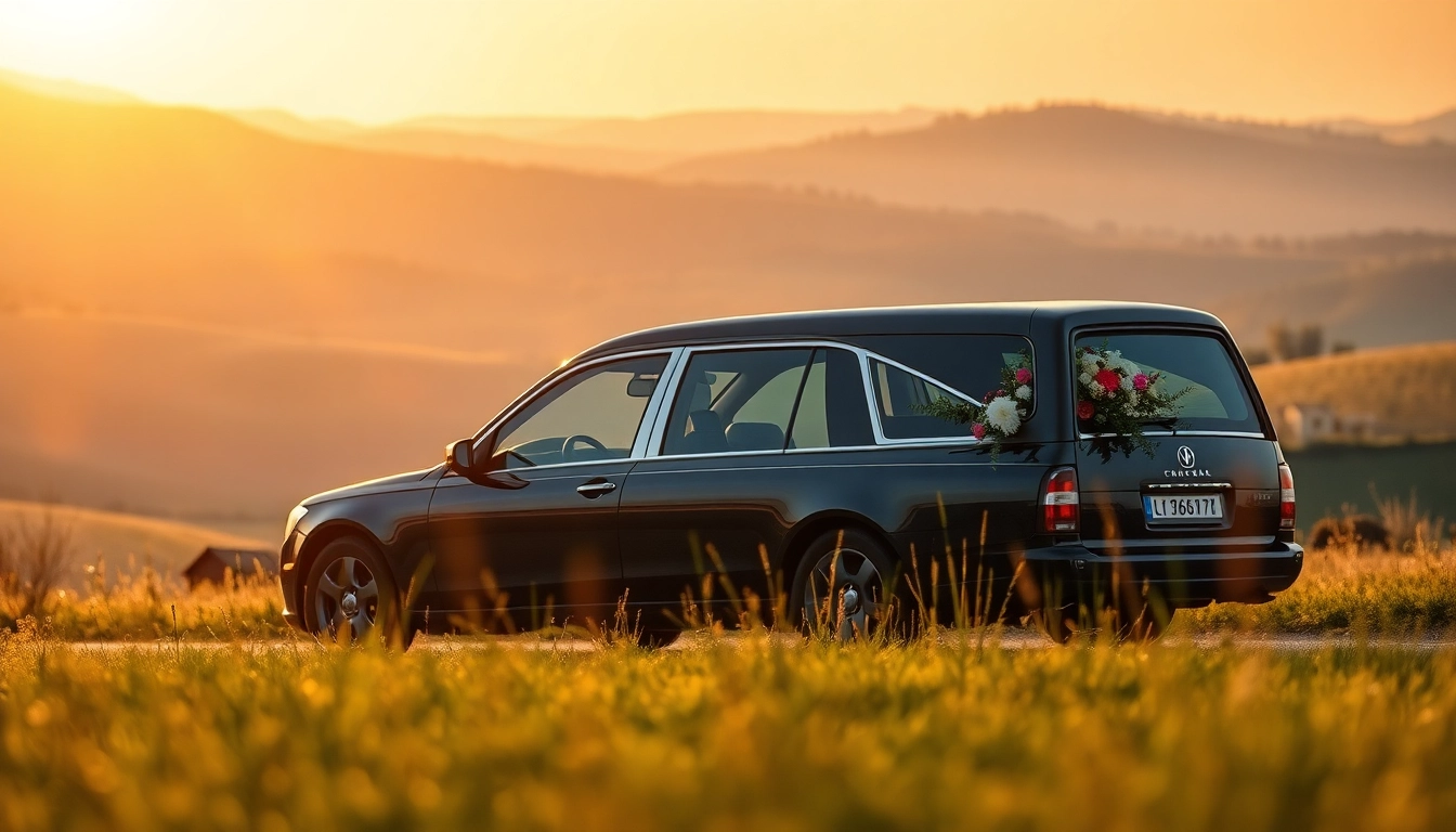 Umrli italija - Dignified funeral transport in serene Italian countryside.