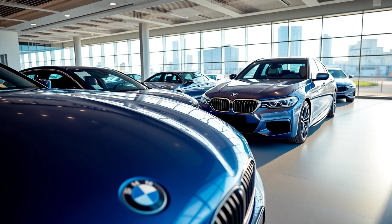 Erkunden Sie BMW kaufen in einem hochmodernen Autohaus mit glänzenden Fahrzeugen.