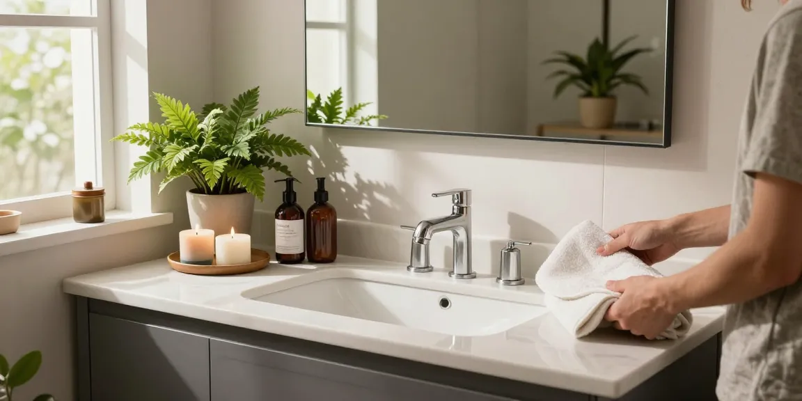 Moderne badkamermeubel wastafel prachtig ontworpen met elegante armaturen en serene decoratie.
