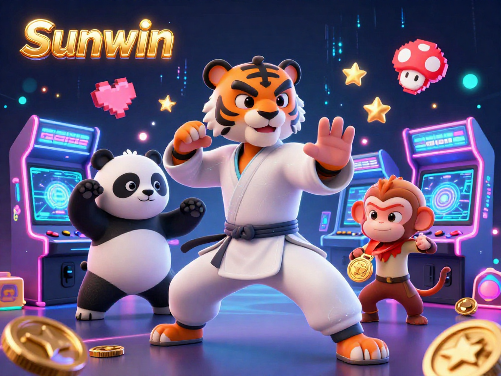 Experience thrilling gaming moments at Sunwin with vibrant characters and casino elements.