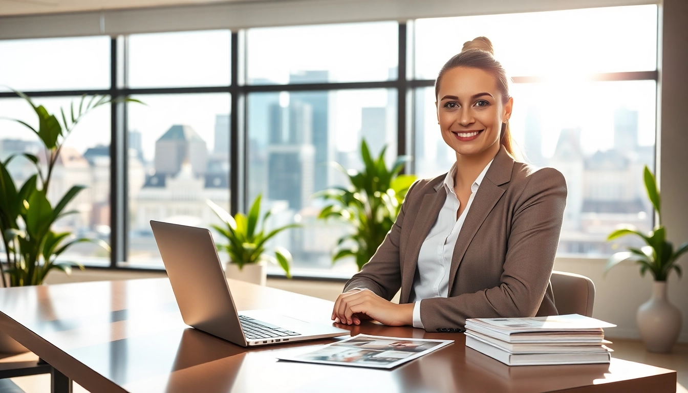 Immobilienmakler Frankfurt Riedberg präsentiert moderne Immobilien in einem professionellen Büro.