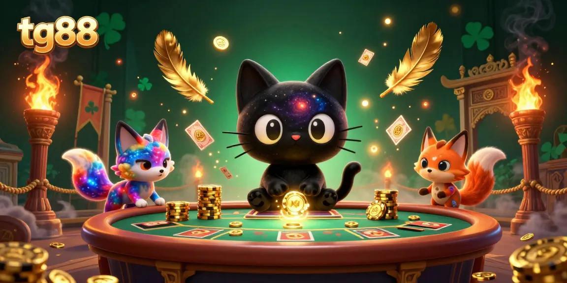 Tg88 captivates with an engaging cosmic casino scene featuring a black hole cat enacting gravity charm.