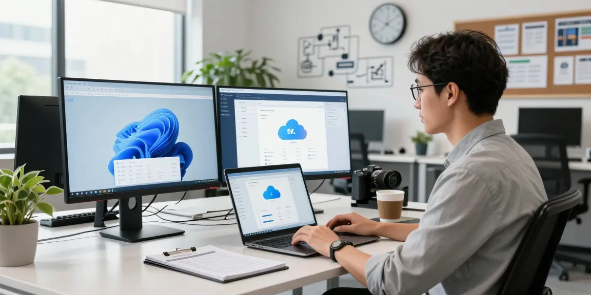 Server 2025 Standard Edition Download starten in einem modernen IT-Arbeitsplatz mit Bildschirmansichten und inspirierender Atmosphäre