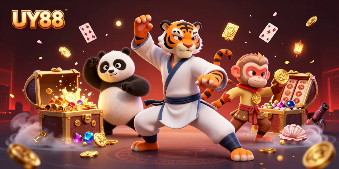 Join UY88 in a vibrant casino adventure with lively characters and immersive treasures.