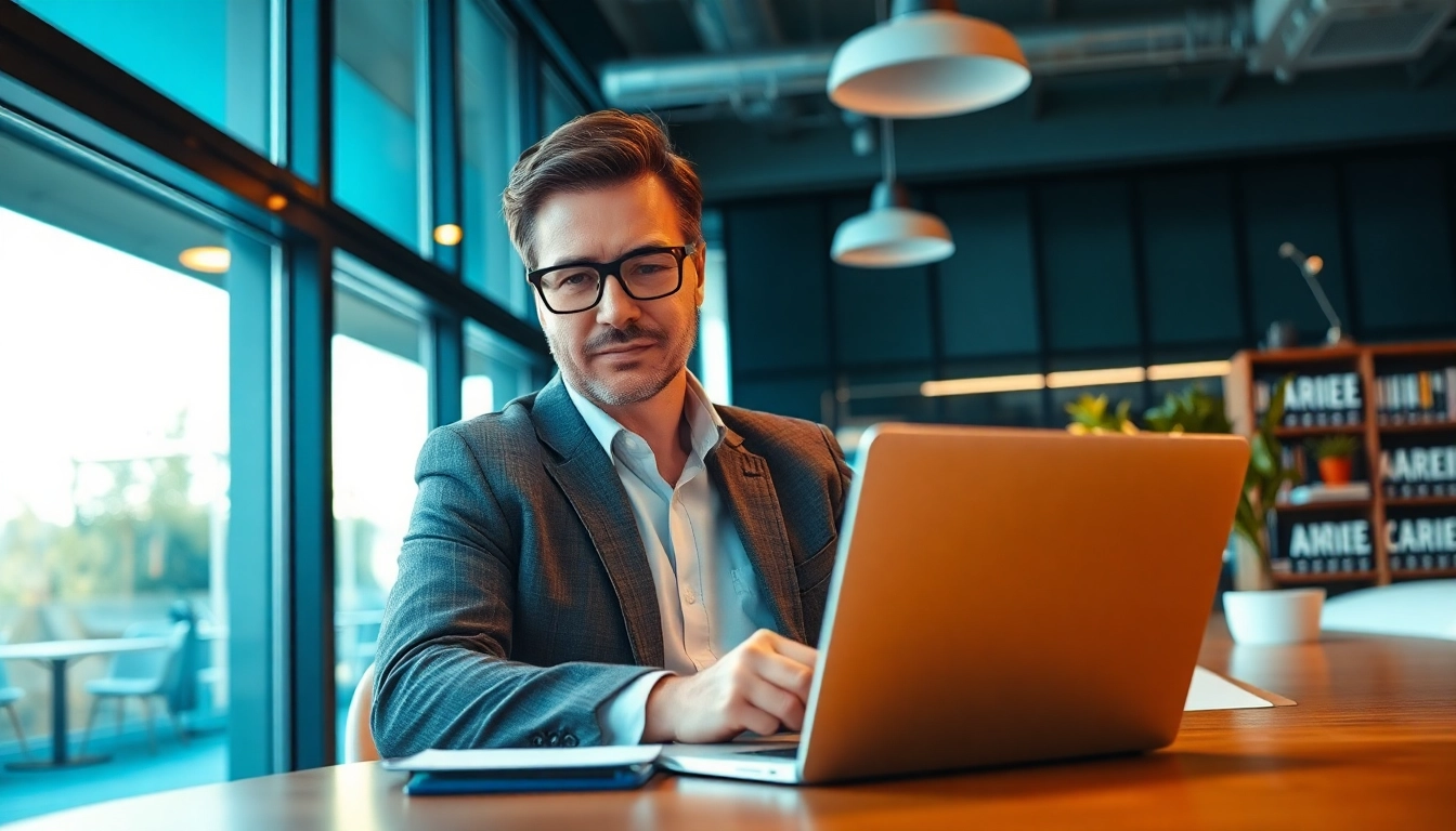 Headhunter beim Arbeiten in modernem Büro, Notizen machend.