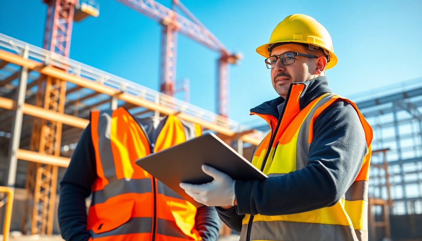 External safety officer conducting a safety assessment for a company, ensuring compliance with regulations.
