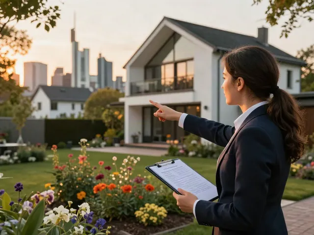 Bester Immobilienmakler Frankfurt bespricht attraktive Immobilie mit Käufern
