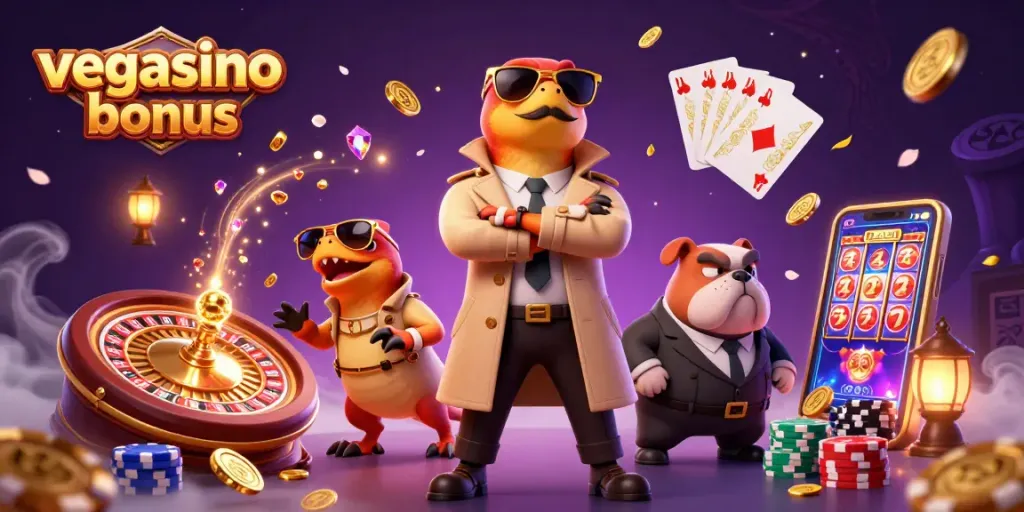 Catch the excitement of the vegasino bonus with raptors and vibrant casino elements!