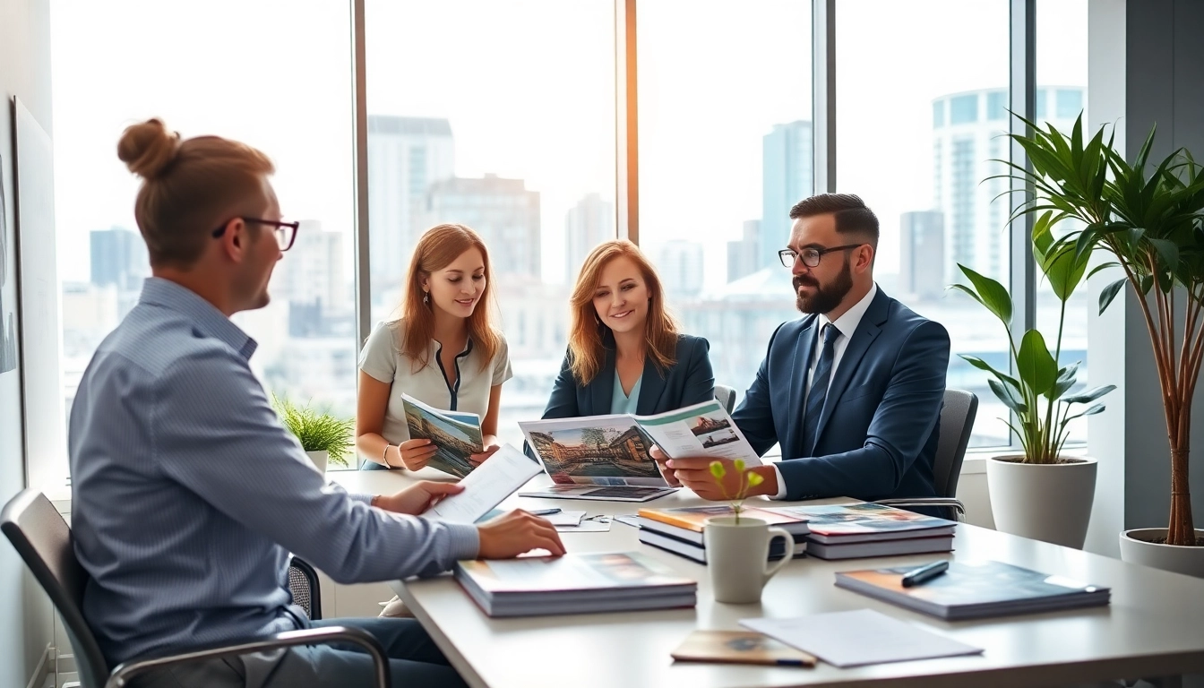 Immobilienmakler Frankfurt Ginnheim berät Kunden in modernem Büro mit urbanem Ausblick.