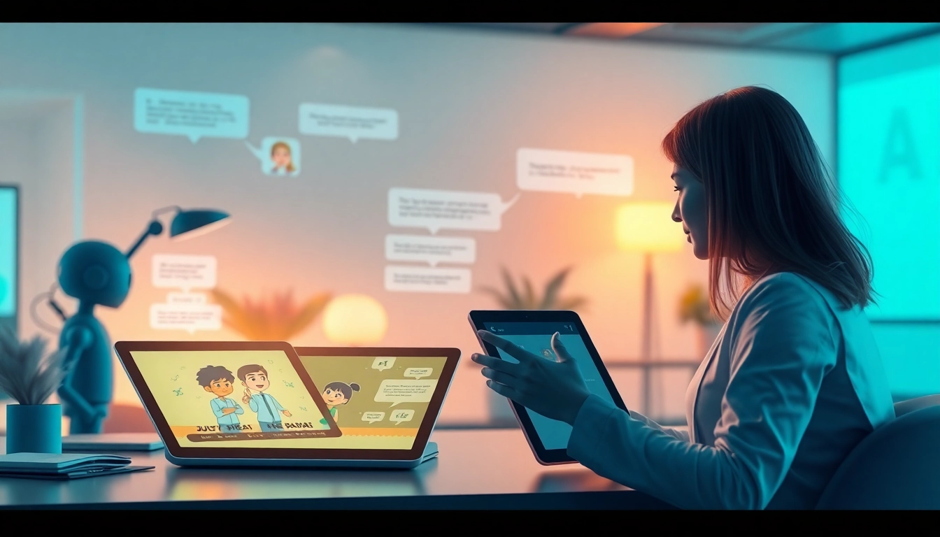 Engaging scene with Juicy AI chatbot in a modern digital workspace showcasing user interaction.