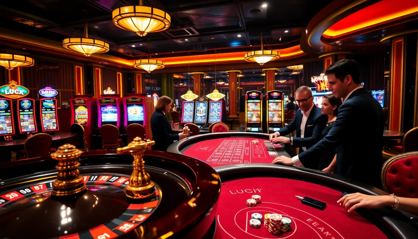 Play exciting games at luck8 casino with vibrant table settings and energetic atmosphere.