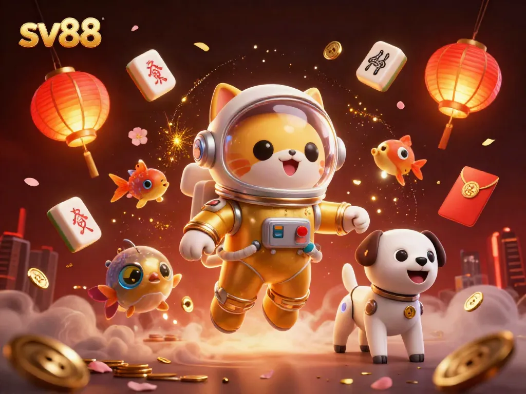 Engage in thrilling gameplay with sv88, featuring dynamic space characters and vibrant casino elements.