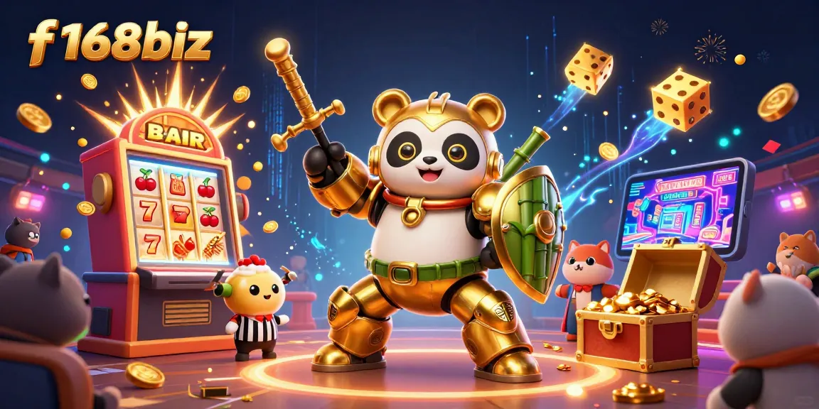 Experience excitement with f168biz as golden panda takes center stage in a thrilling casino showdown.