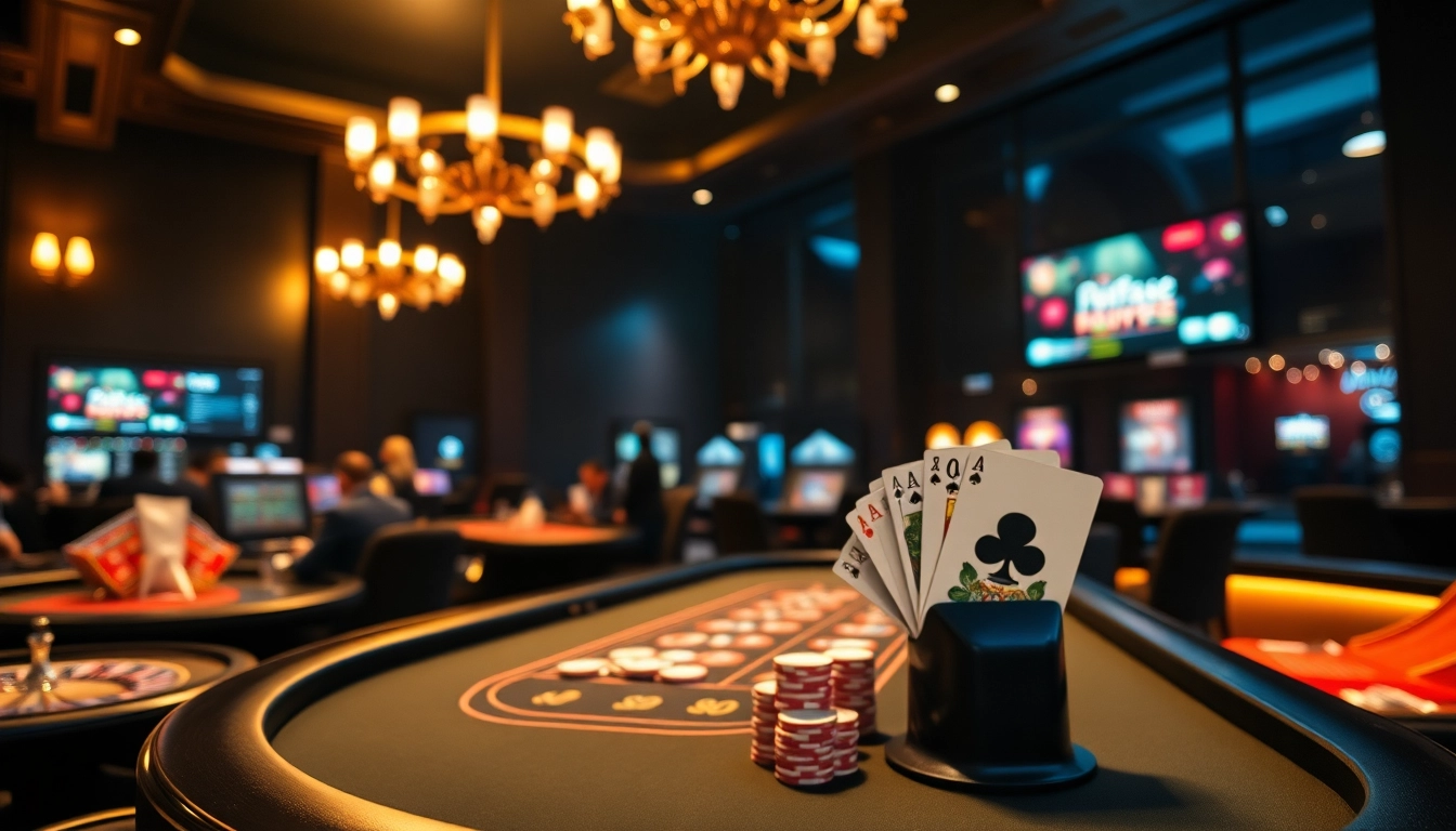 Entdecken Sie online casino schweiz paysafe mit einem realistischen Bild von einem eleganten Spieltisch und Spielern, die anonyme Einzahlungen tätigen.