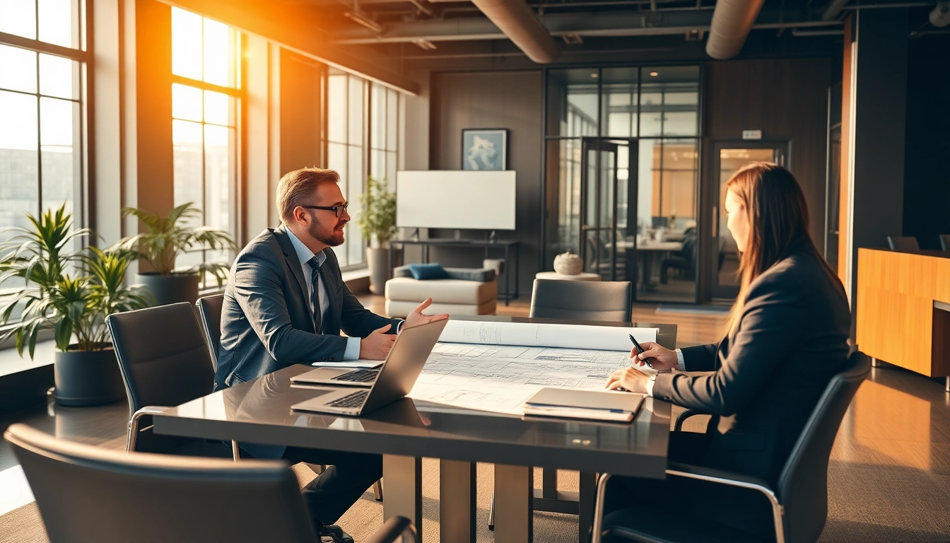 Headhunter Ingenieure konsultiert Ingenieure in einem modernen Büro.
