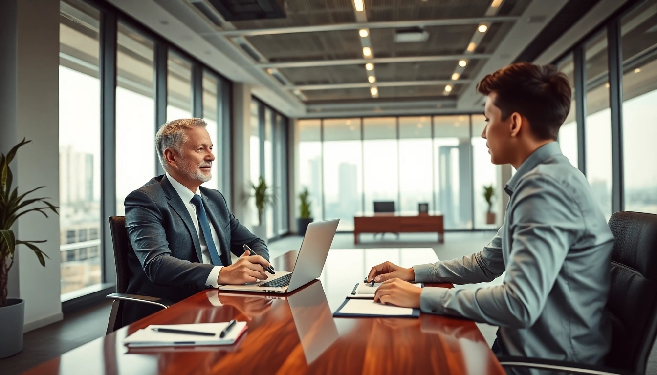 Engage with a Headhunter CEO in a professional interview setting.