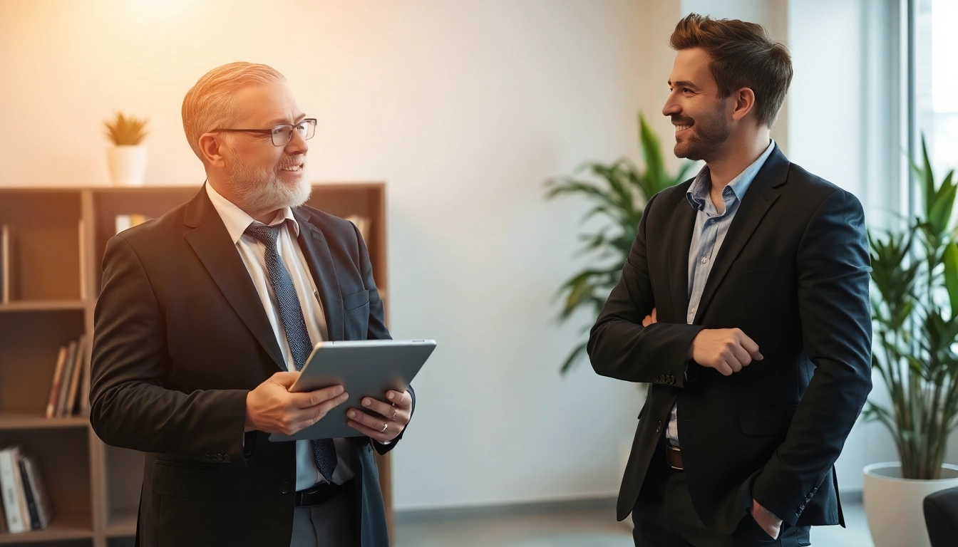Headhunter Mannheim berät Kandidaten in einem modernen Büro.