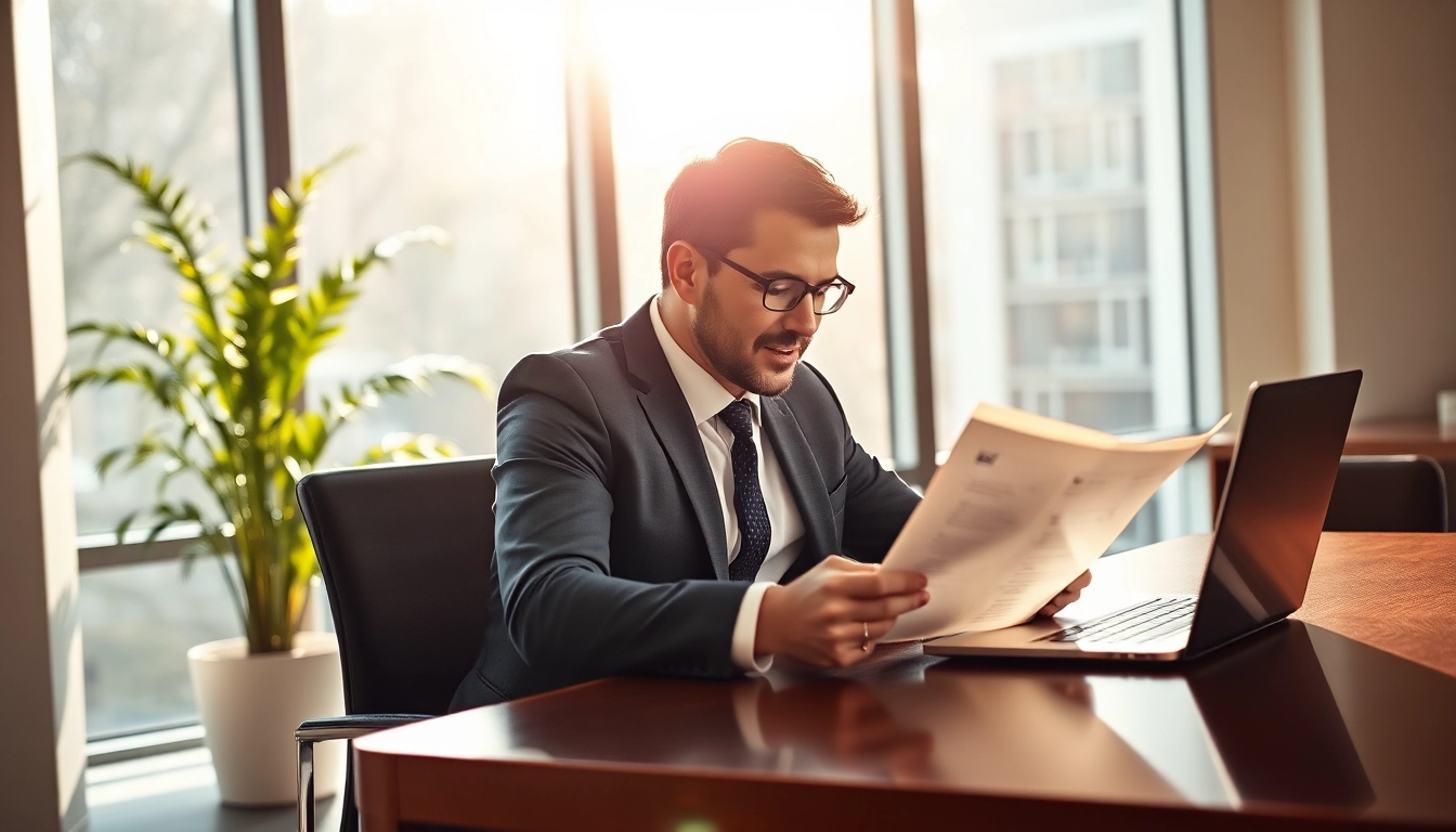 Headhunter Finance analysiert Kandidatenlisten in einem modernen Büro.