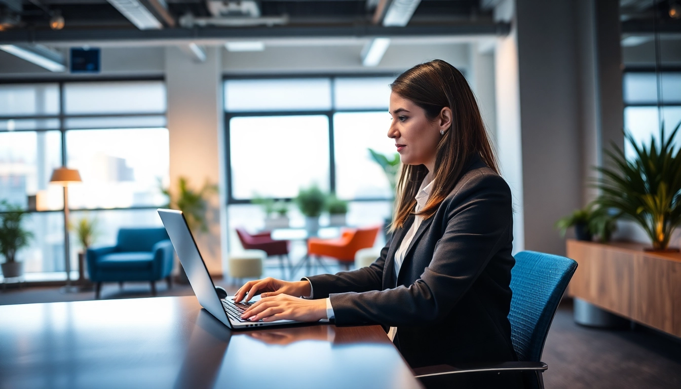 Headhunter Saarbrücken: Professioneller Headhunter in modernem Büro am Laptop, vermittelt Vertrauen.