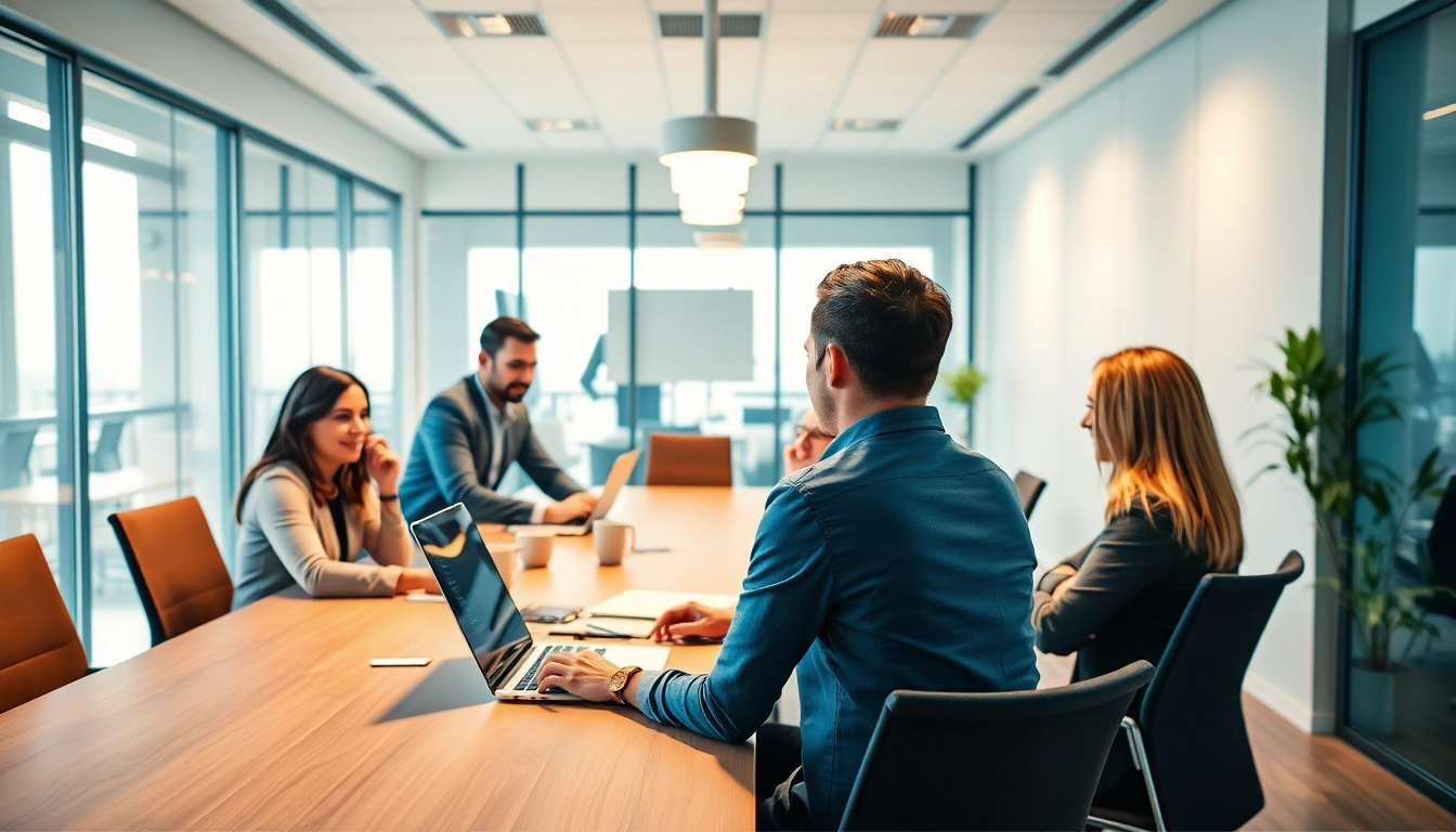Personen bei der Arbeit in einer Headhunter Agentur, die aktiv Talente rekrutieren und Unternehmen unterstützen.