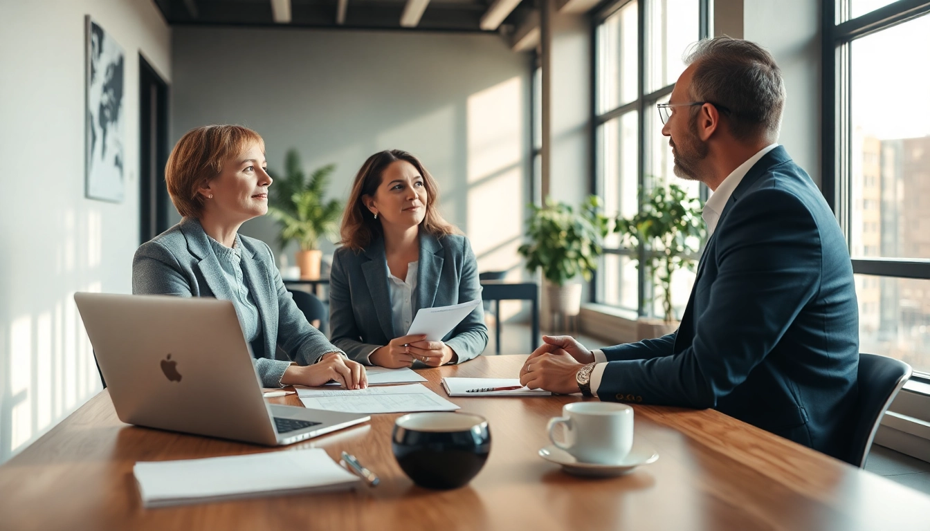 Headhunter Gastronomie consulting with a client in a modern office.