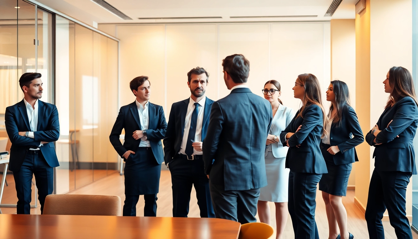 Professionelle Headhunter Gastronomie diskutieren Strategien zur Personalvermittlung in einem modernen Büro.