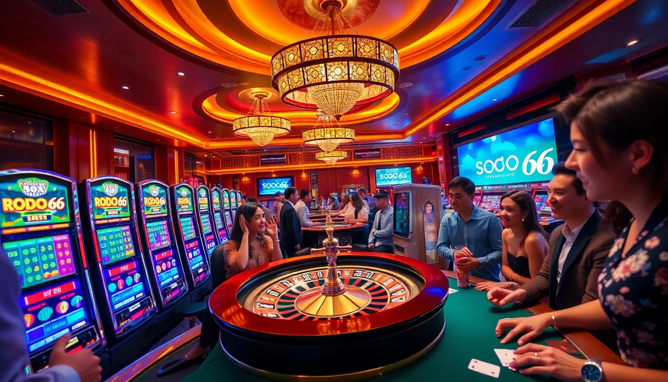 Experience the thrill of SODO66 with engaging casino players at vibrant gaming tables.