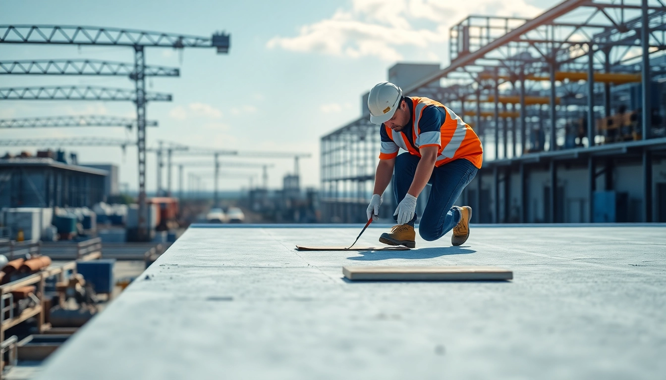 Flachdachsanierung Lagerhalle durch Fachleute, die präzise Abdichtungsarbeiten leisten.