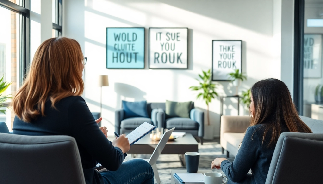 Personalberater in einem modernen Büro, der mit Kunden interagiert und Notizen macht.