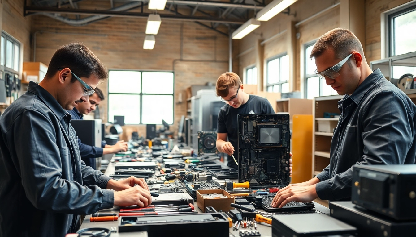Demontage zum Festpreis von elektrischen Geräten durch erfahrene Techniker in einer professionellen Werkstatt.