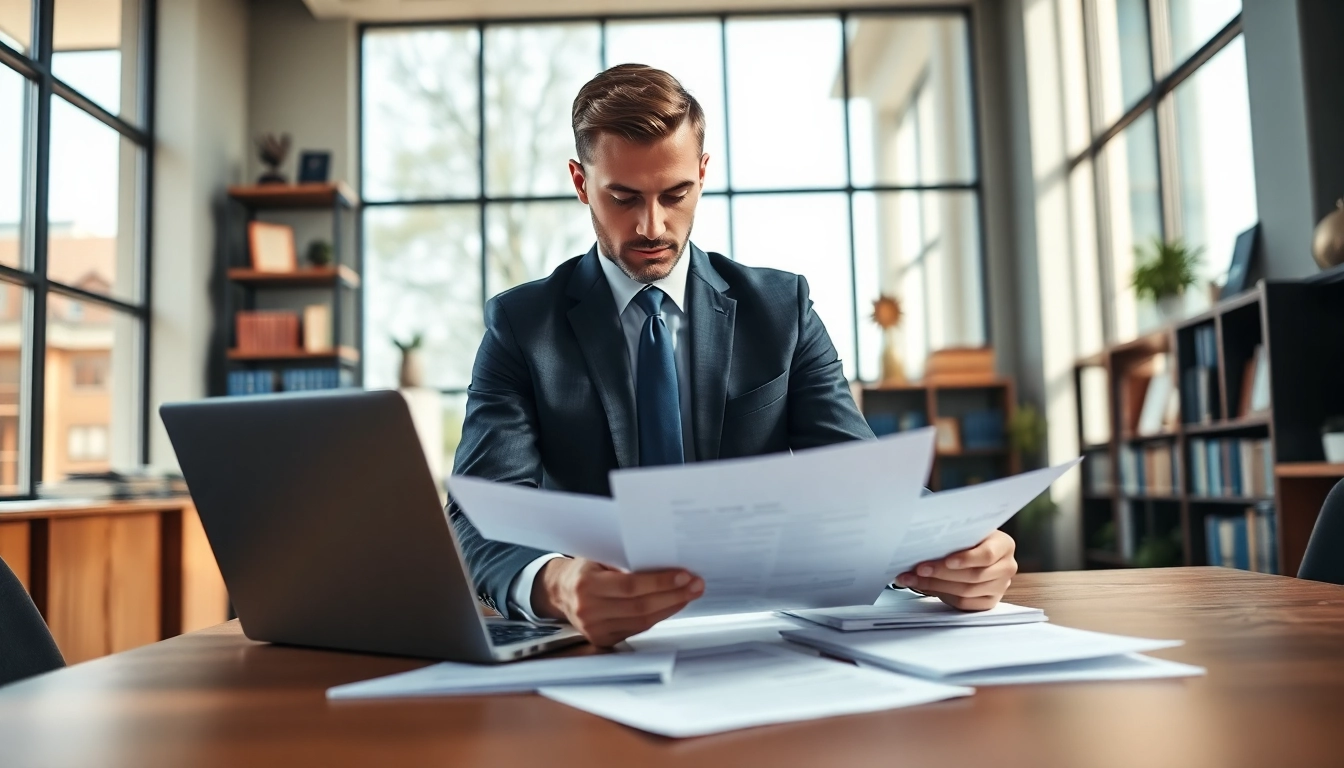 Headhunter Schweiz analysiert Lebensläufe in modernem Büro mit natürlichem Licht