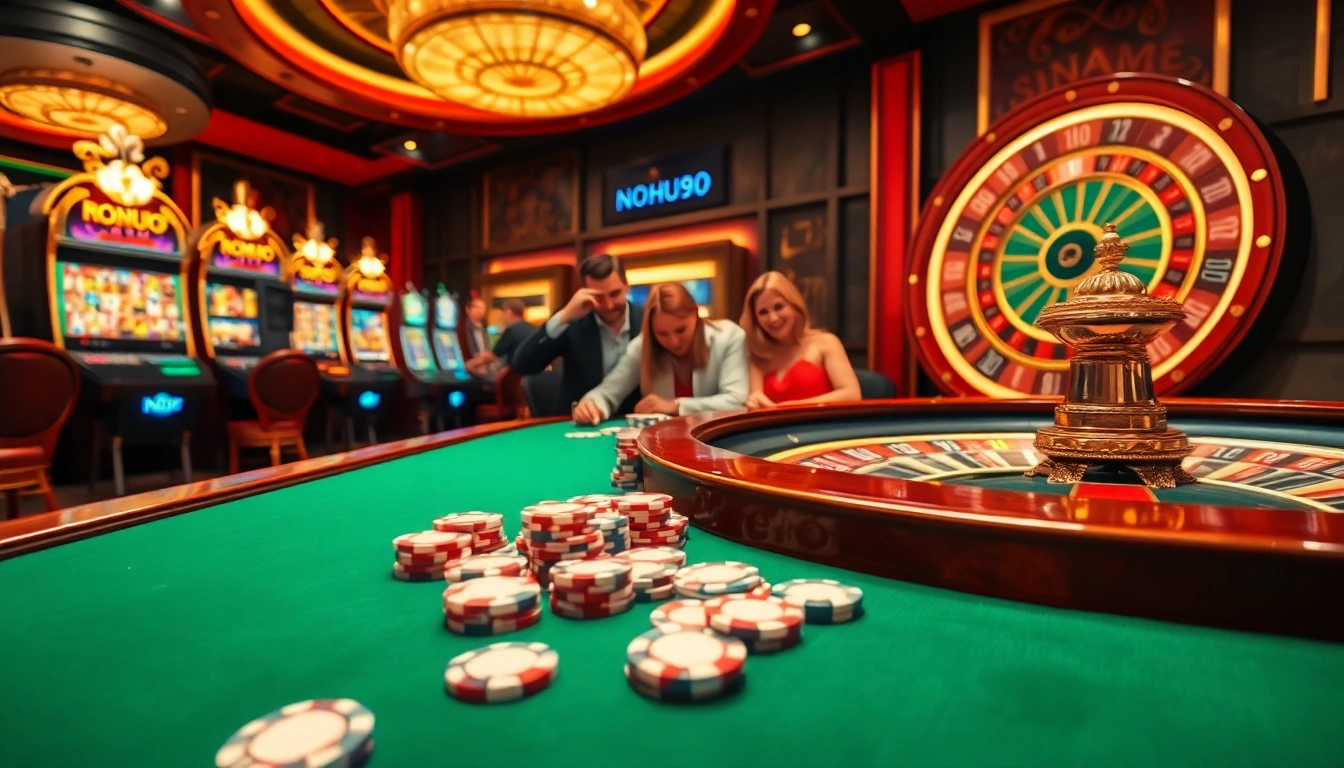 Experience thrilling gameplay at Nohu90 with vibrant slot machines and casino tables.