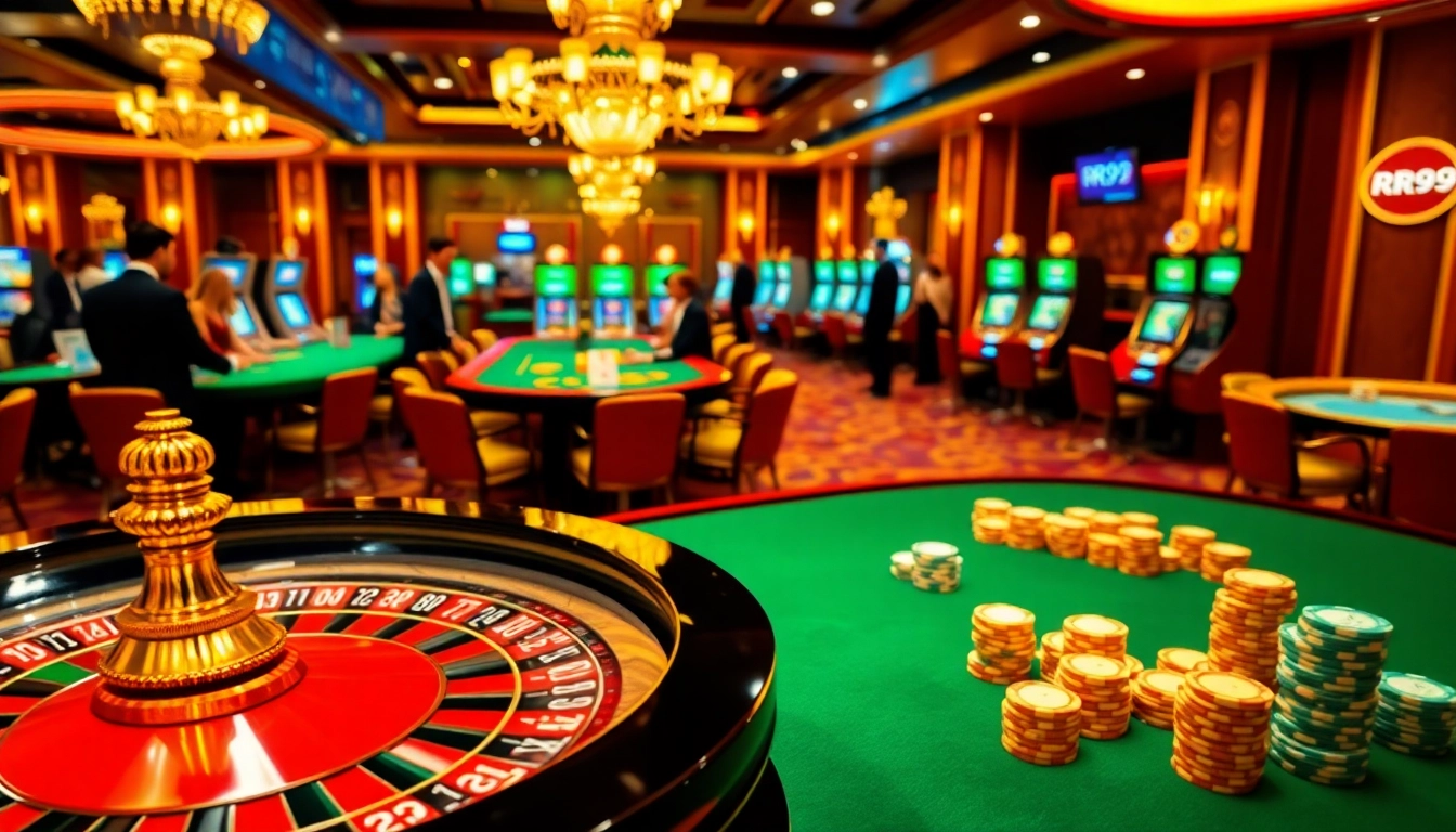 Experience the thrill of RR99's vibrant casino atmosphere with engaging games and professional dealers.