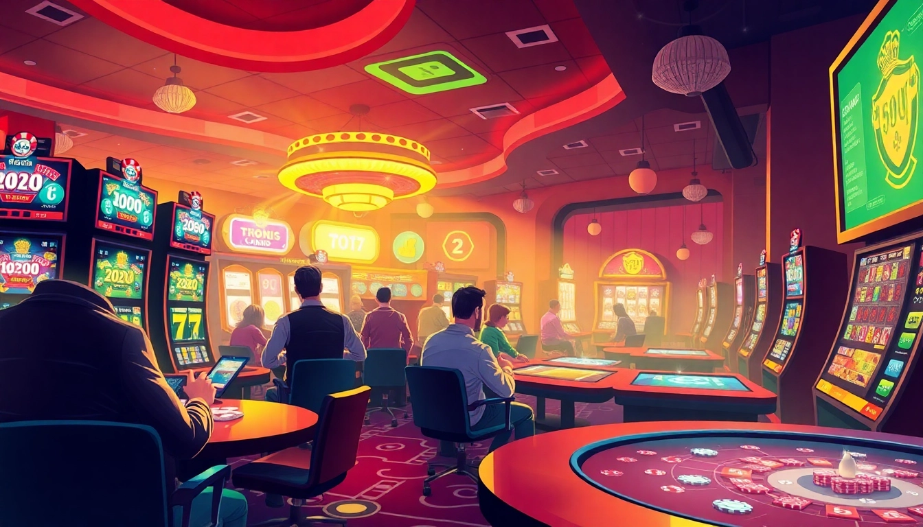 Exciting casino atmosphere featuring games on 69vn.day, with vibrant colors and immersive design.