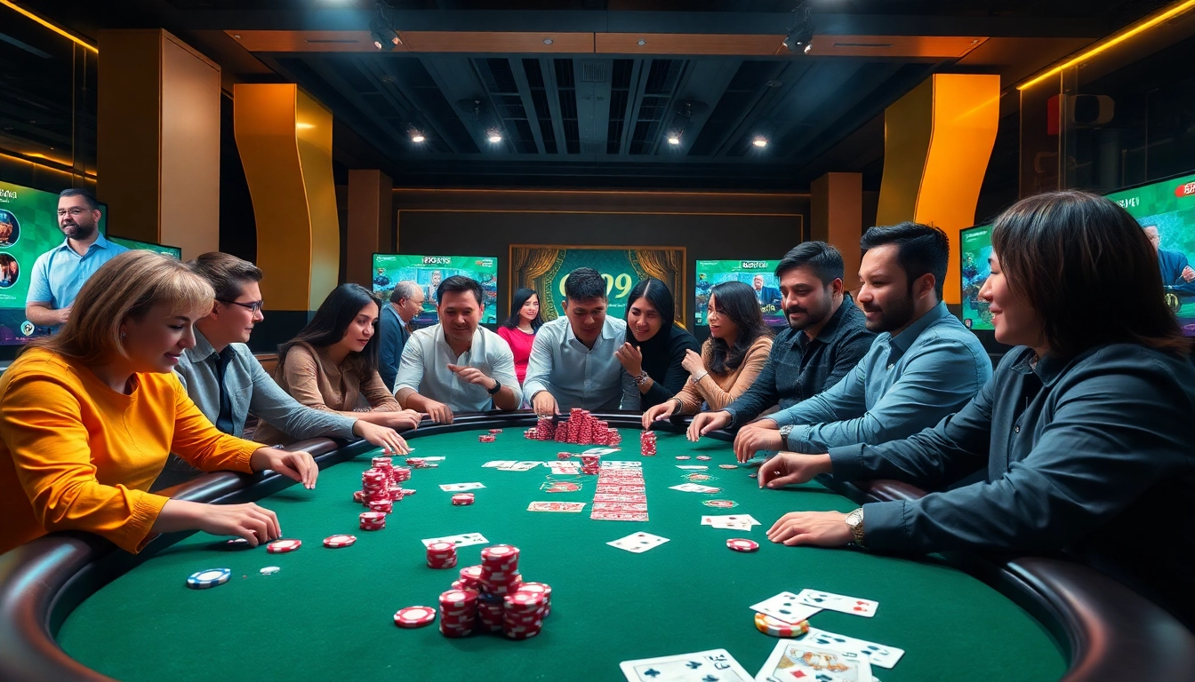 Engage with the GO99 app while enjoying a thrilling casino experience with poker chips and cards.