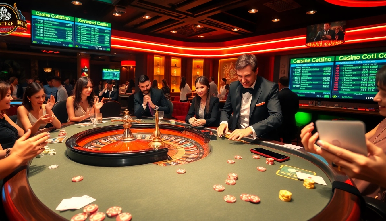 High-stakes gaming at a c1688 casino table with vibrant chips and excitement.